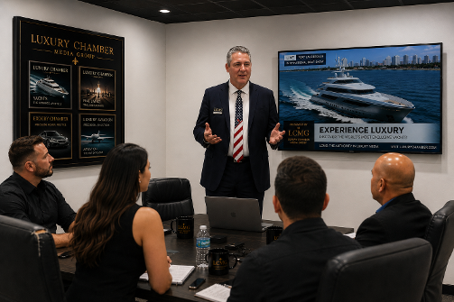 Marketing Maven - Jay Shapiro at Luxury Chamber Media Group - Fort Lauderdale Boat Show 2026